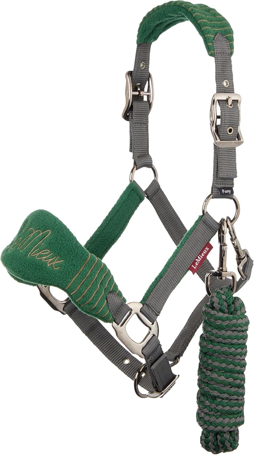 LeMieux Vogue Fleece Headcollar - Halter & Leadrope - Extra Padding, Adjustable at Curb and Poll