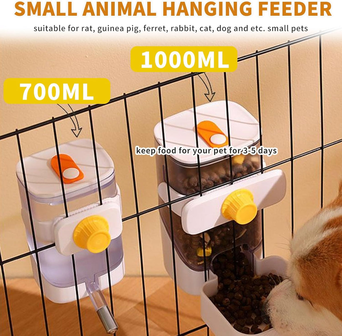 Oncpcare 24oz Rabbit Water Dispenser No Drip for Cage, Hanging Automatic Guinea Pig Water Bottle