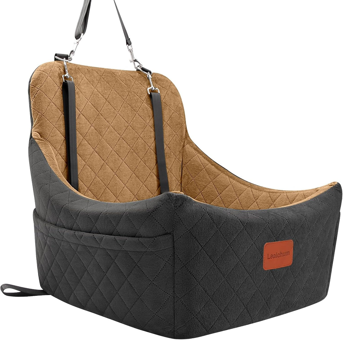 Dog Booster Car Seat for Up to 35lbs Pets,Easy to Install,Fully Detachable and Washable,Anti-Slip