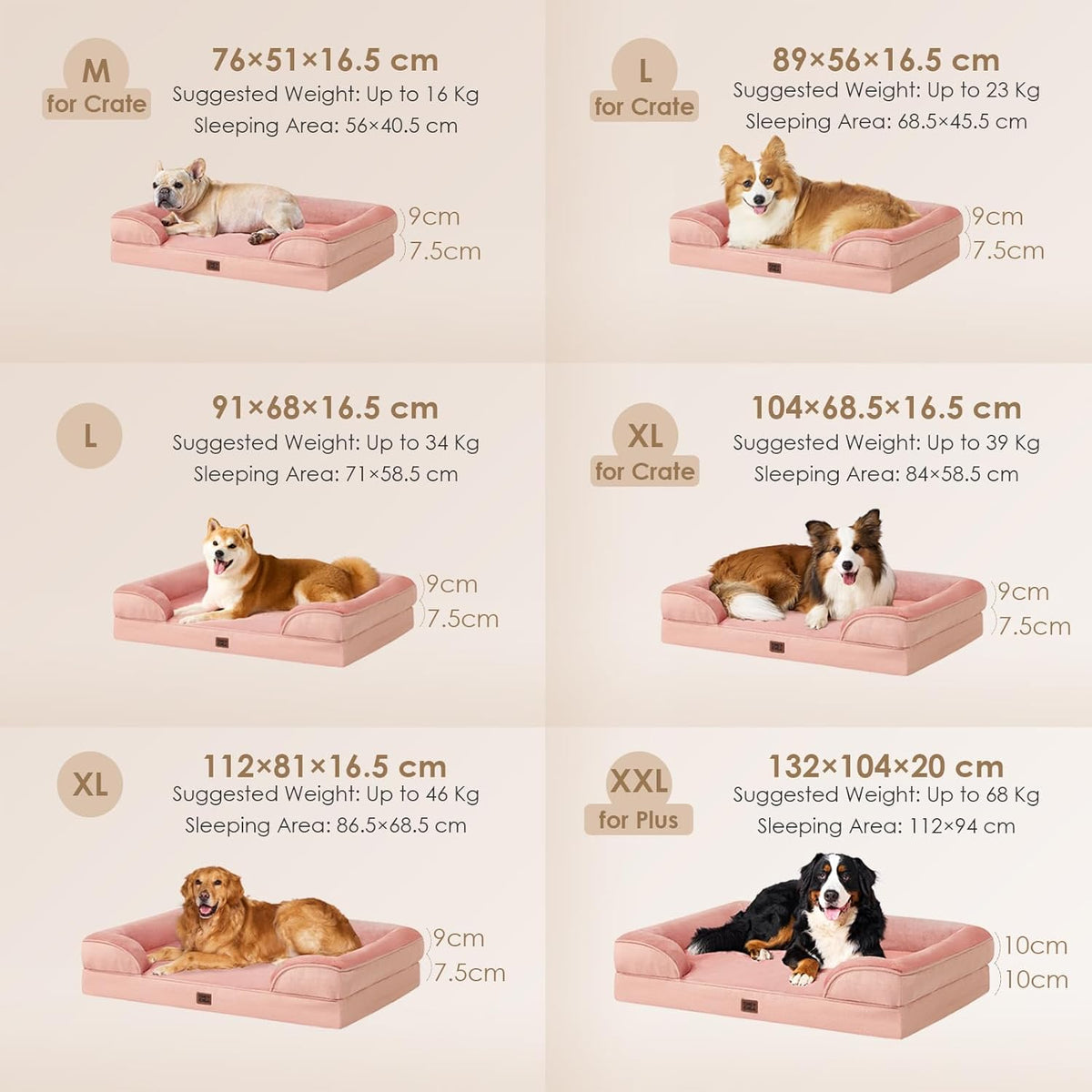 EHEYCIGA Orthopedic Dog Beds for Extra Large Dogs, Waterproof Memory Foam XL Pet Bed with Sides