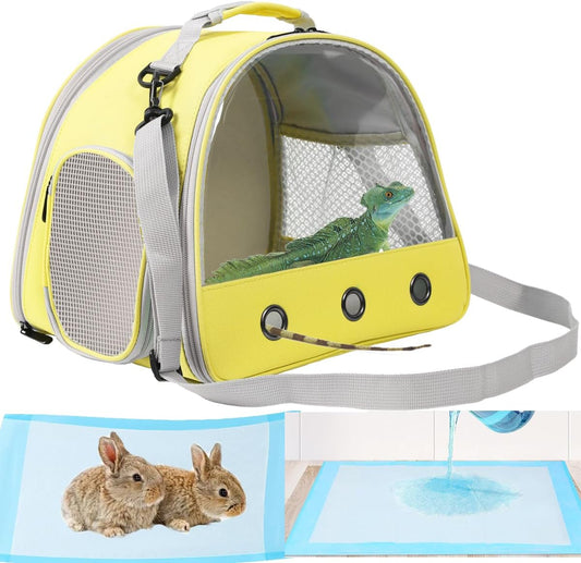 Bunny Travel Carrier with Absorbent Pad Set, Pee Pad with Leak-Proof Quick-Dry Design for Bearded