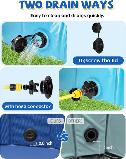 YSJILIDE Portable Dog Pool PVC Pet Swimming Pool Bathtub Collapsible, Hard Plastic for Pets to Swim