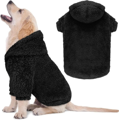 Fuzzy Dog Hoodie Dog Sweaters for Small Dogs Soft Double-Sided Plush Fleece Pet Sweater Clothes Pet