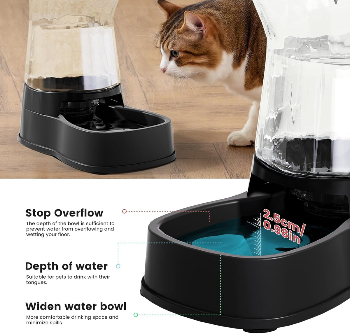 Gardner Pet Automatic Gravity Water Dispenser for Dogs, 1.0Gallon 100% BPA-Free Dog Water Bowl
