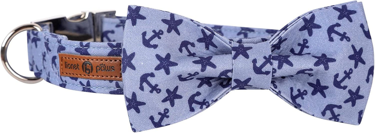 Lionet Paws Dog Collar with Bowtie, Summer Bowtie Collar for Dog,Adjustable Comfortable Dog Collar