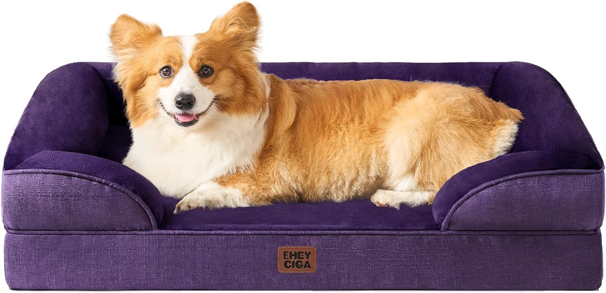 EHEYCIGA Orthopedic Dog Beds for Large Dogs, Waterproof Memory Foam Large Dog Bed with Sides