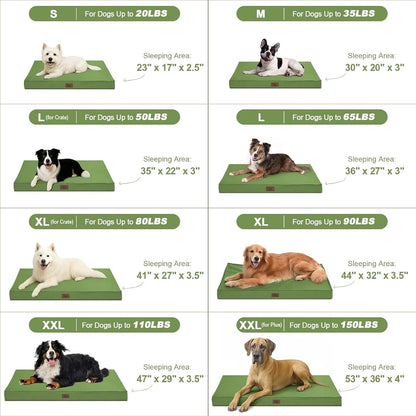 Outdoor Extra Large Dog Bed for Big Dogs, Waterproof Dog Bed for Large Dogs, Egg Crate Foam XL Pet