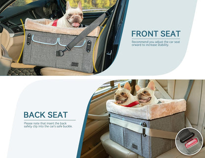 Petsfit Dog Car Seat Medium Sized Dog or 2 Small Dogs with Patent Buckles, Washable Pad, Dog