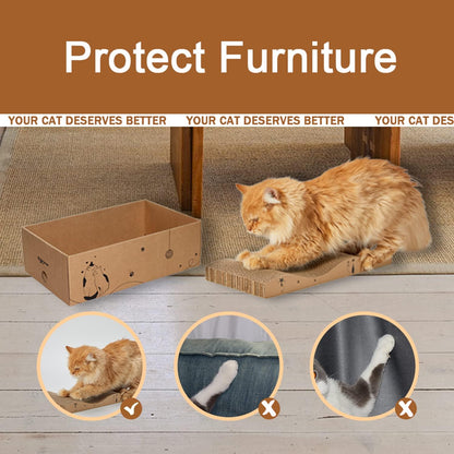 Cat Scratcher Cardboard Scratch Pad Box for Indoor Cats,5pcs Scratching Board Bed Reversible