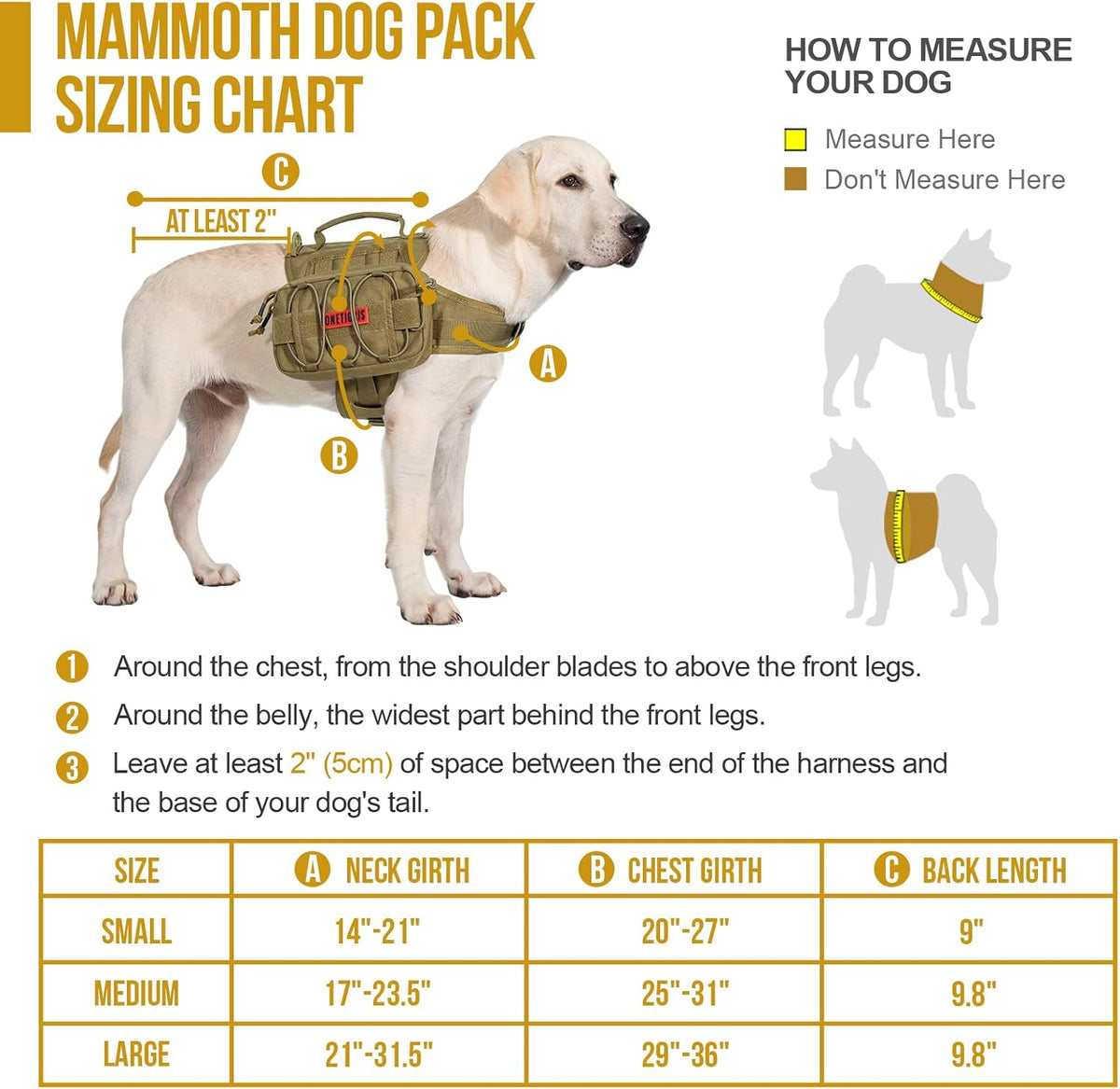 OneTigris Dog Backpack for Medium & Large Dogs, Nylon Backpack for Dogs Tactical Pet Backpack with