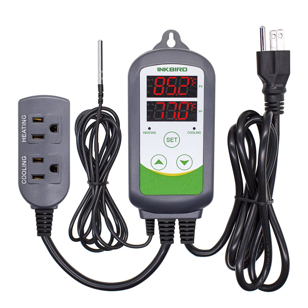 Inkbird ITC-308 Digital Temperature Controller 2-Stage Outlet Thermostat Heating and Cooling Mode