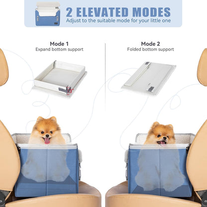 PETSFIT Small Dog Car Seat, Patent Safe Buckles Dog Booster Car Seat, Puppy Car Seat with Safety