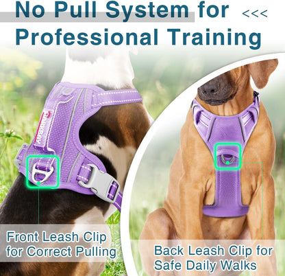 BARKBAY Dog Harness No Pull with ID Tag Pocket - Heavy Duty, Reflective, Easy Control for Large