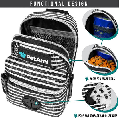 PetAmi Dog Poop Bag Holder for Leash, Dog Pet Waste Bag Dispenser For Poop With Clip, Doggy Puppy