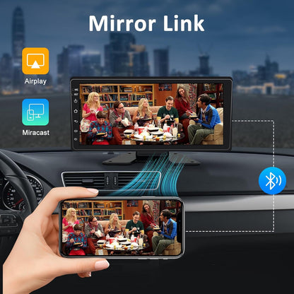 6 Channel Backup Camera System,1080P Rearview Camera with Carplay & Android Auto,GPS Navigation