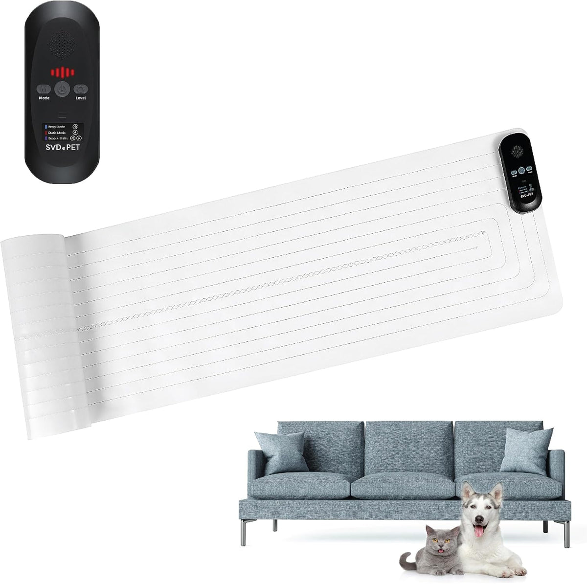 SVD.PET Pet Training Mat with Tester, 60" X 12", Pet Shock Pad, Dogs & Cats Electronic Repellent