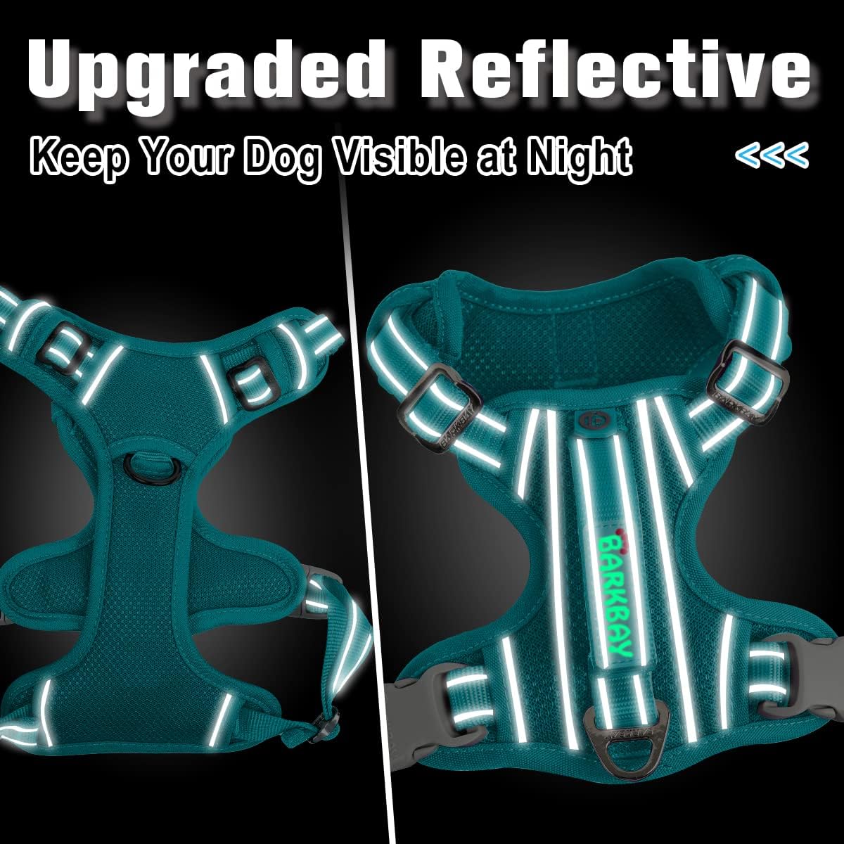 BARKBAY Dog Harness No Pull with ID Tag Pocket - Heavy Duty, Reflective, Easy Control for Large
