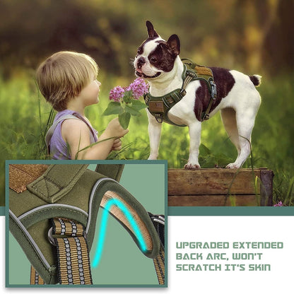 BUMBIN Tactical Dog Harness for Small Dogs No Pull, Famous TIK Tok No Pull Puppy Harness, Fit Smart