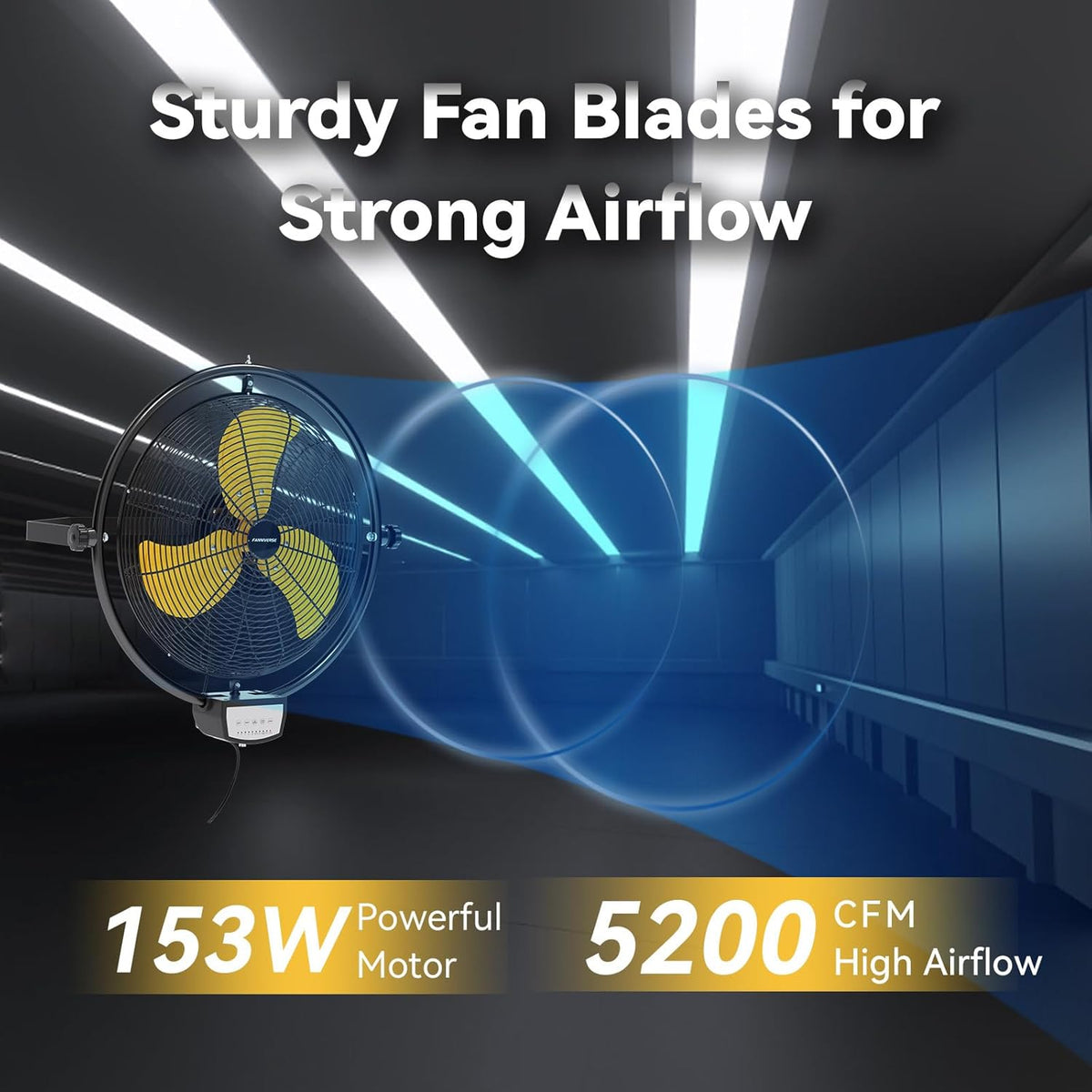2PCS 20 Inch Wall Metal Fan Pro Remote Control, High Velocity Wall Mount Fans for Commercial