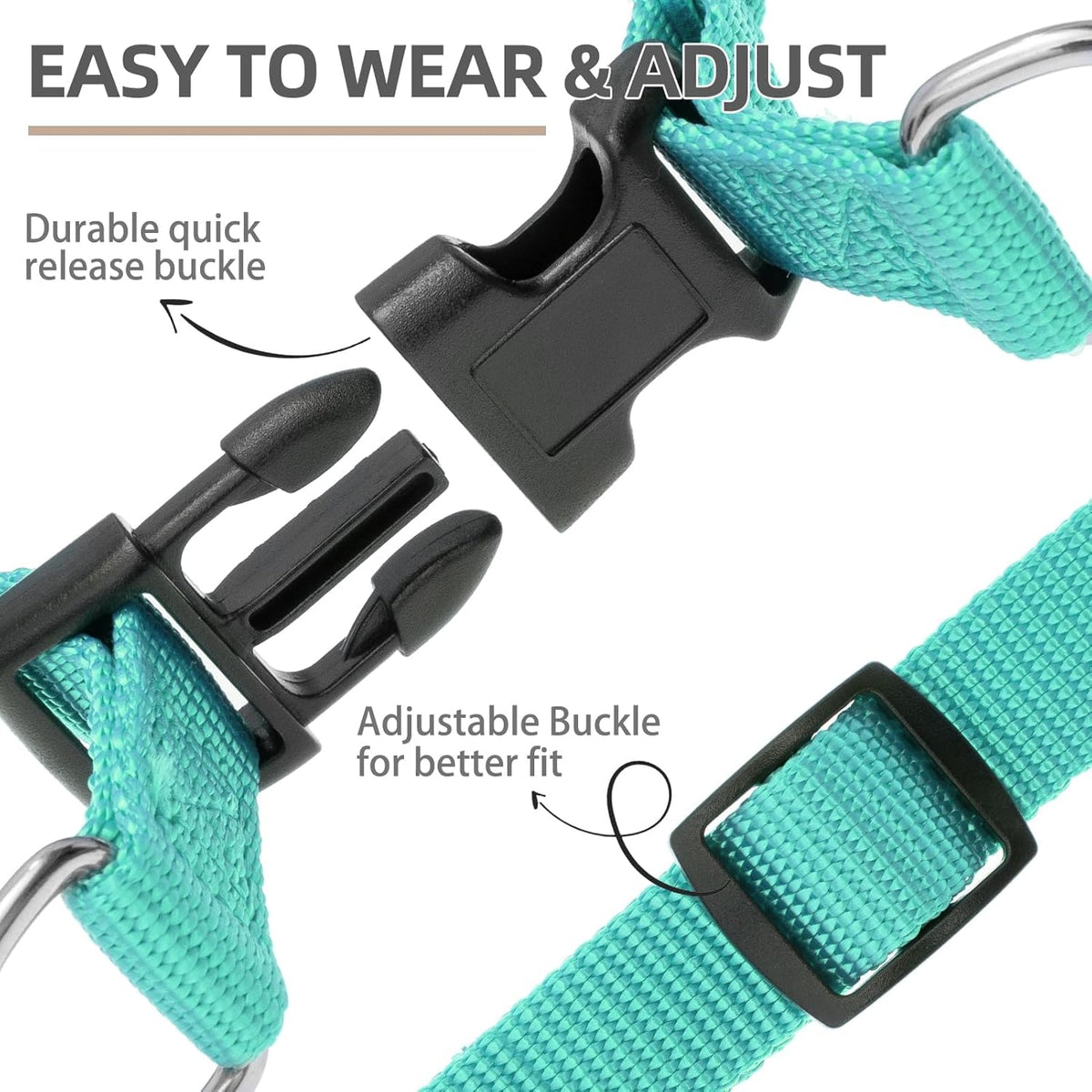 PUPTECK No Pull Dog Harness Soft Adjustable Basic Nylon Step in Puppy Vest Outdoor Walking with ID