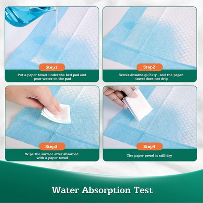 Bed Pads Disposable 30" x 36" [100 Count] Adult Incontinence Underpads, Heavy Duty Absorbent Pee