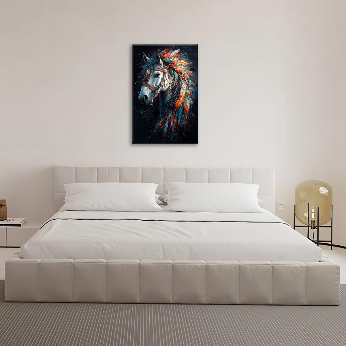 Horse Pictures Wall Art, Horse Animal Bathroom Wall Decor, Aesthetics Modern Framed Painting