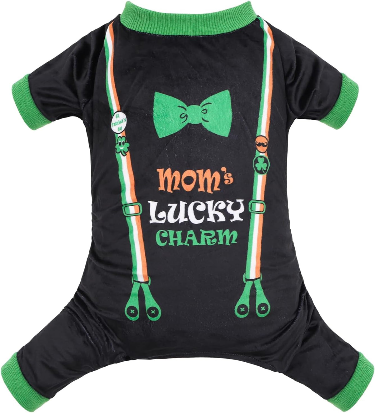 CuteBone Dog Pajamas St.Patrick's Day Puppy Onesies Small Dogs Soft Pjs Coat Cat Apparel Comfy Pet