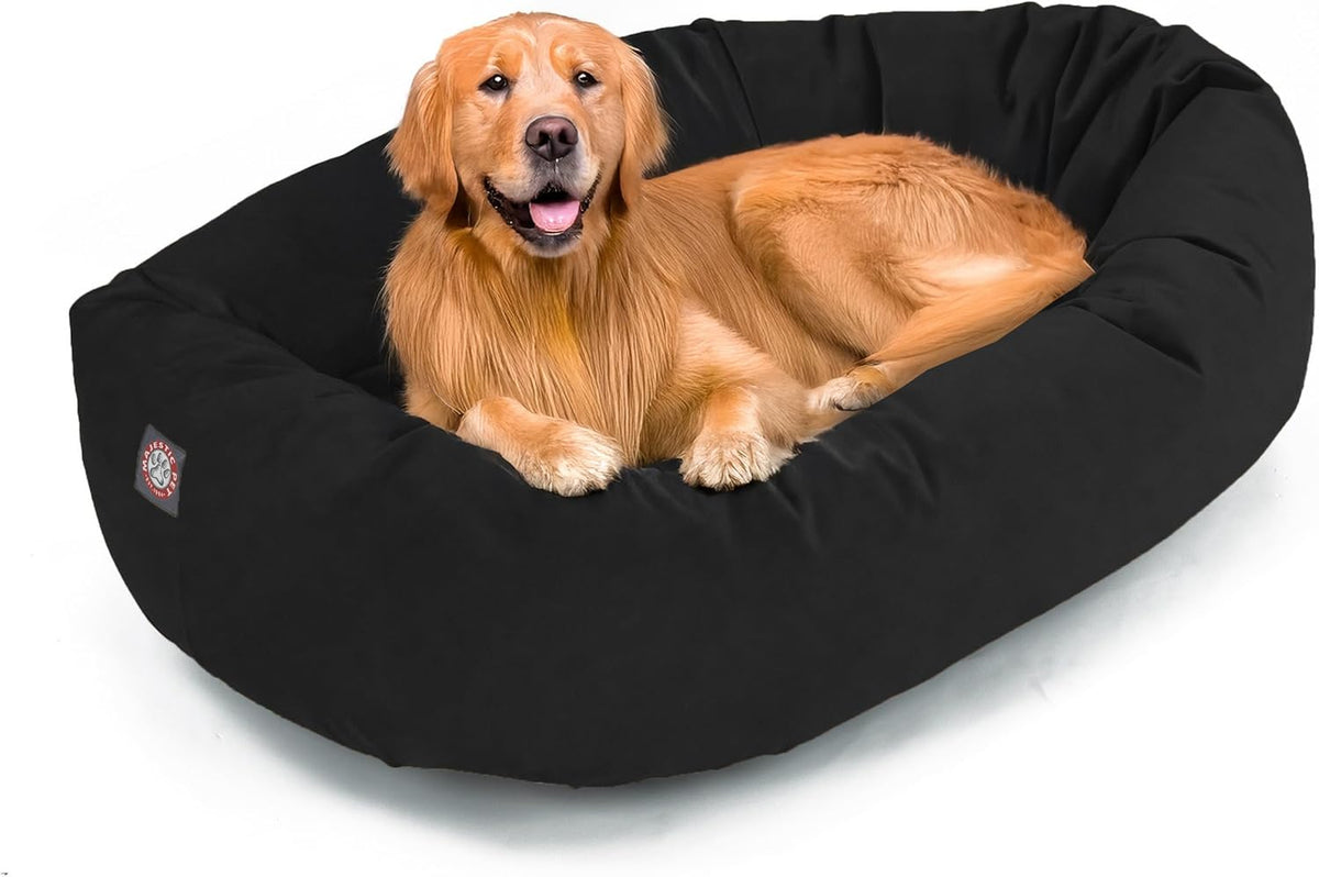 Majestic Pet 40 Inch Suede Shredded Memory Foam Mix Calming Large Dog Bed Washable 40 x 29 x 9