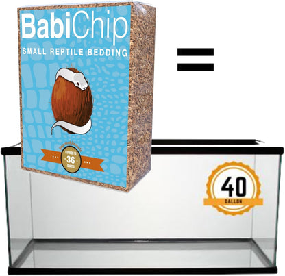 BabiChip Coconut Chip Substrate for Reptiles 4 Pack of 36 Quart Loose Small Sized Coco Husk Chip