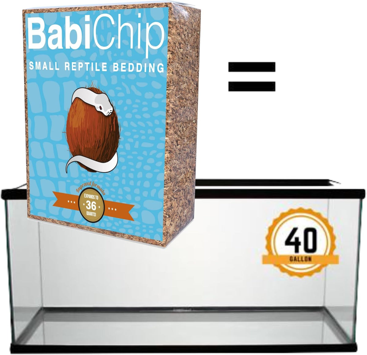 BabiChip Small Coconut Chip 36 Quart Loose Coco Reptile Substrate and Bedding for Gecko Terrariums
