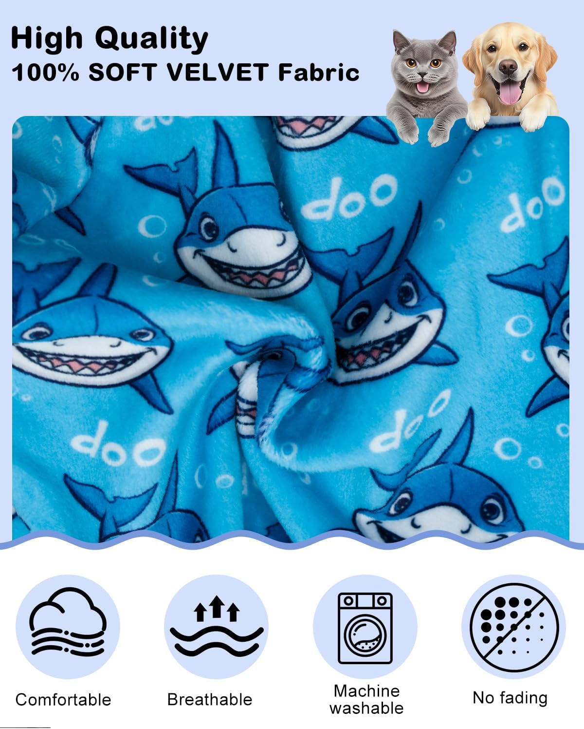CuteBone Shark Costume Dog Pajamas, Stretchy Spandex Crystal Velvet Sleepwear Coat for Small Dogs