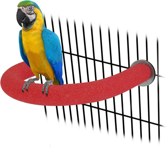 Rypet U Shape Parrot Perch Stand Toy for Paw Grinding Clean Stick Exercise, Rough-Surfaced Quartz