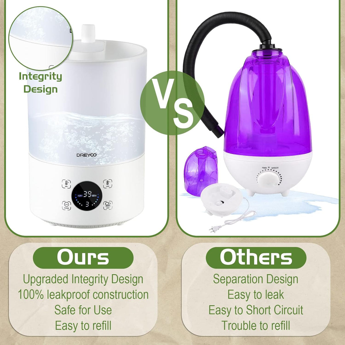 Smart Reptile Fogger Humidifiers with Humidity Control, Reptile Terrarium Humidifier Smart Touch, 3