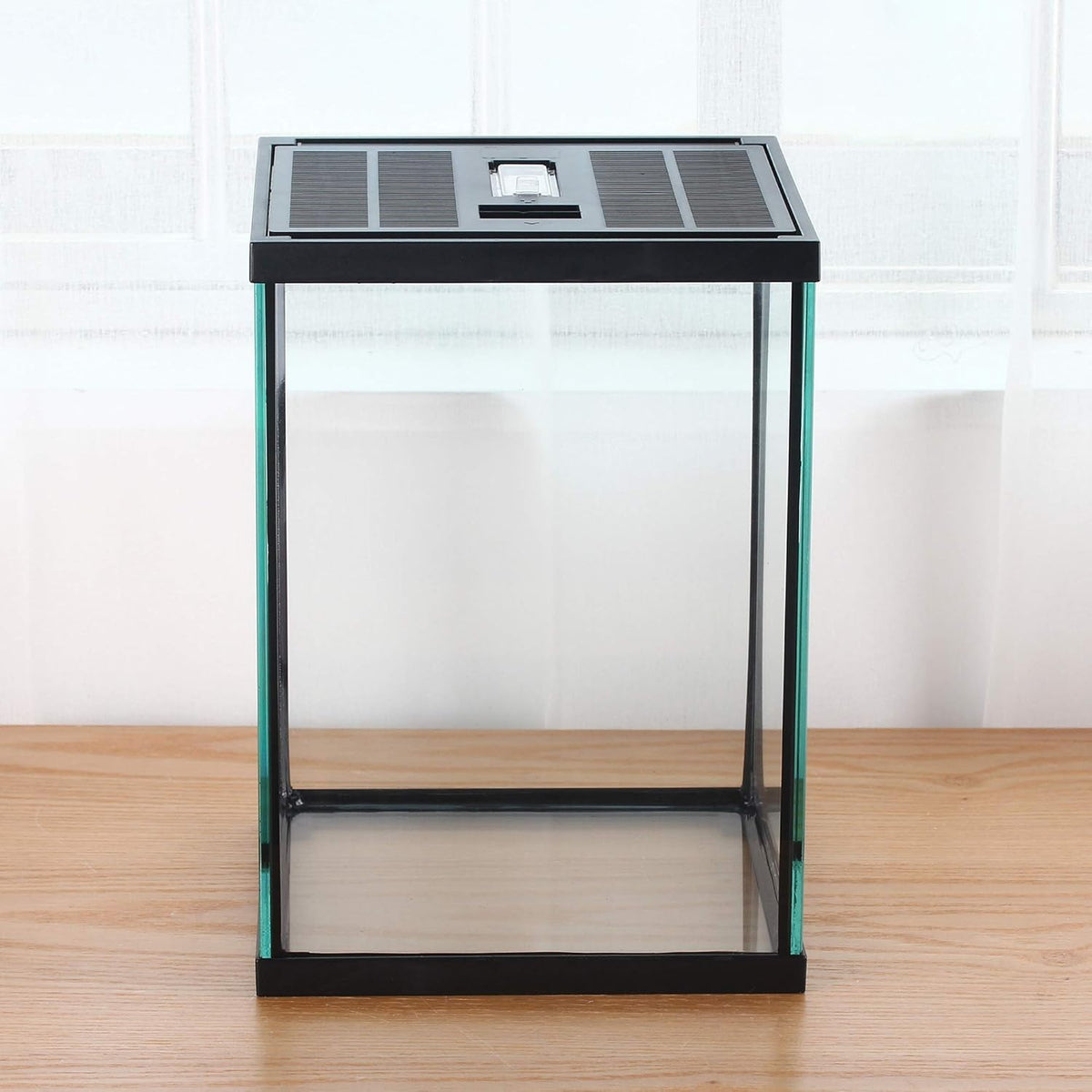 crapelles Black Small Vertical Insect GlassTerrarium, 7.8x7.8x10.8'' Reptile Tank, for Tarantula