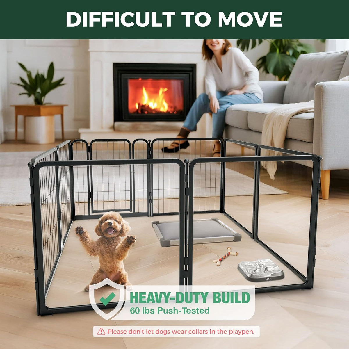 FXW Homeplus Unleashed Indoor Dog Playpen - Stress-Free and Safe Play, Heavy Duty 24 Inch 4 Acrylic