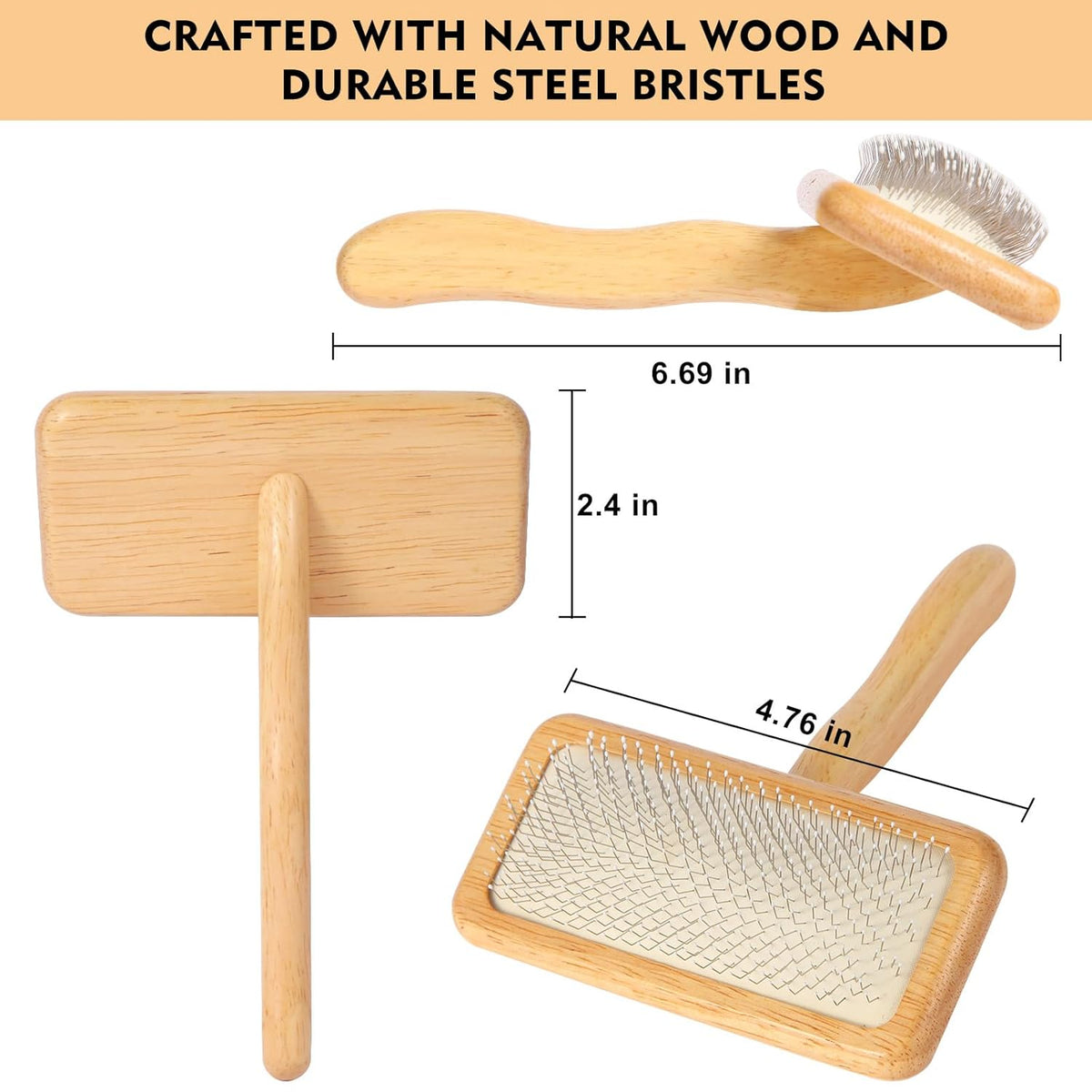 Dog Slicker Brush for Shedding & Grooming - Professional Dog Brush and Cat Brush with Coated Tips &