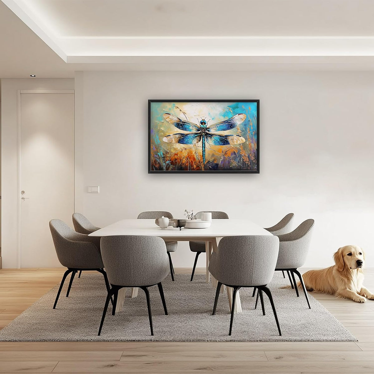 Quorin Dragonfly Large Wall Art Abstract Dragonfly Pictures Wall Decor Colorful Canvas Print