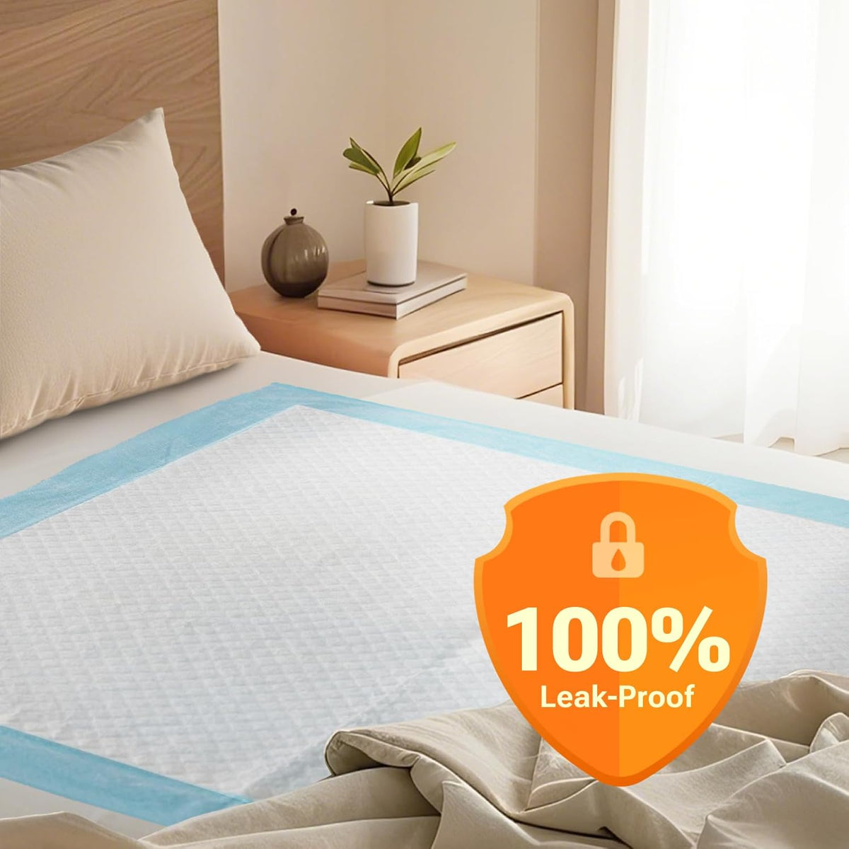 30" x 36" 50 Count Super Absorbency Disposable Bed Pads for Adults, Leakproof Quick Drying