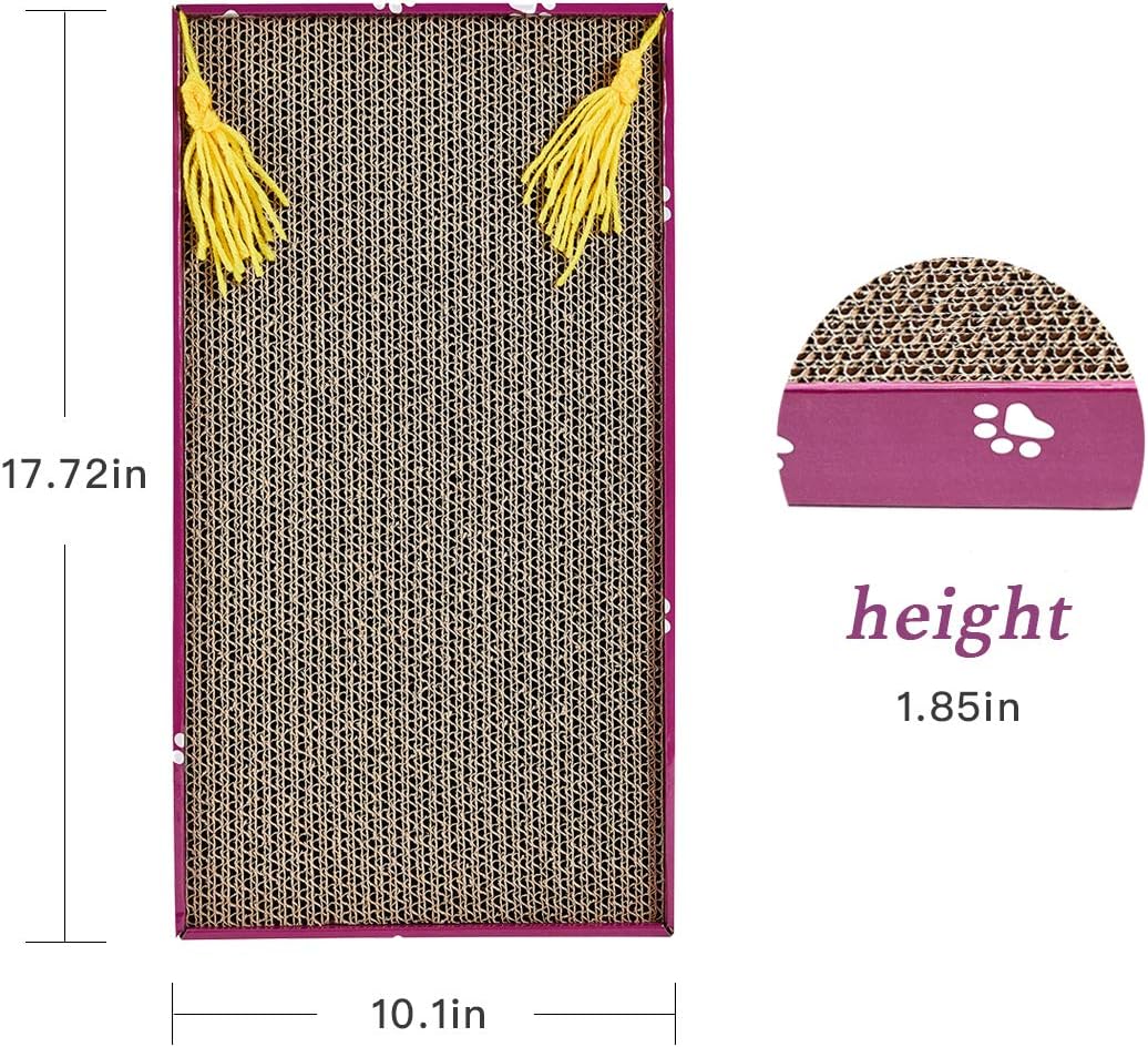 PEEKAB Cat Scratcher Cardboard Wide Scratching Board Reversible Corrugate Cat Scratch Pad with Box