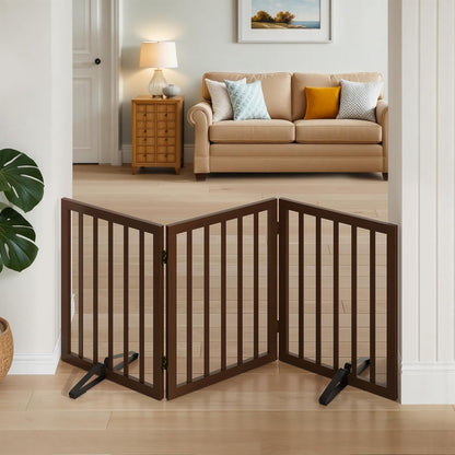 Dog Gate for Stairs,Foldable Dog Gate for Indoor Doorways House,Freestanding Pet Gates for