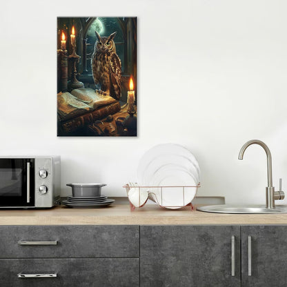 Owl Book Wall Art Vintage Canvas Wall Decor Prints Framed Painting Owls Pictures Gifts Artwork for