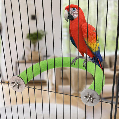 Rypet U Shape Parrot Perch Stand Toy for Paw Grinding Clean Stick Exercise, Rough-Surfaced Quartz