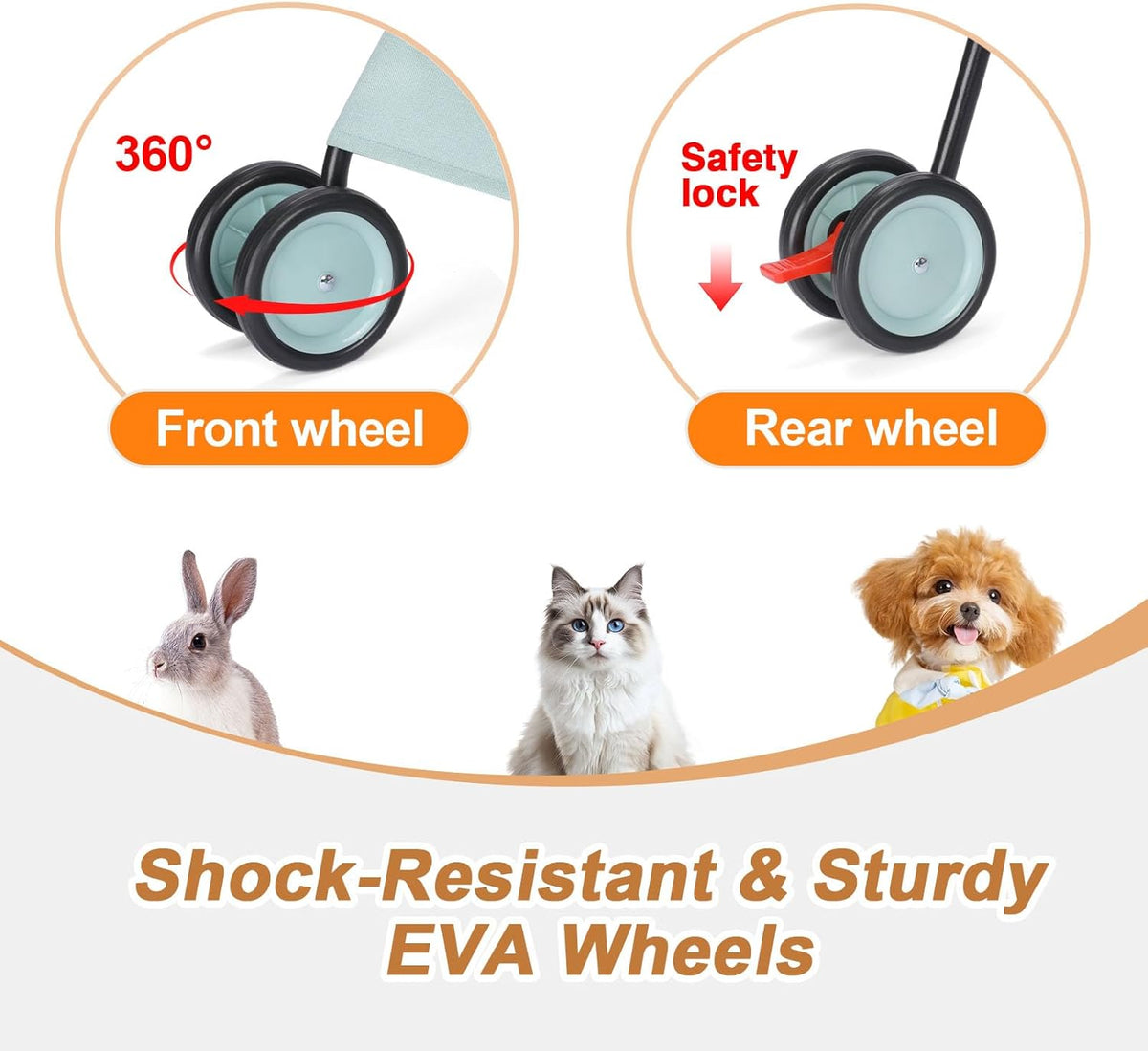 Umbrella Dog Stroller, 4 Wheels Pet Strolling, Foldable Carrier Pet Stroller for Small Dogs Cats