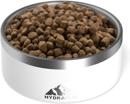 Hydrapeak Dog Bowl; Non Slip Stainless Steel; Water and Food Dish; Large Sized and Small Dogs; 32oz