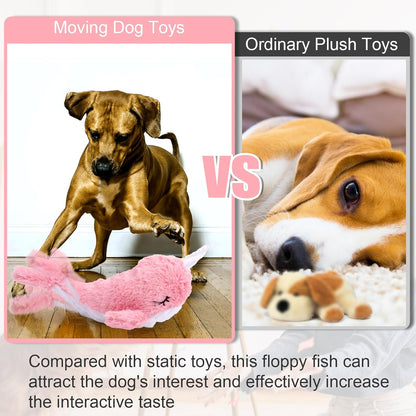 Mity rain 2 in 1 Interactive Dog Toys, Fish Dog Toy to Keep Them Busy, Plush Squeaky Dog Toys