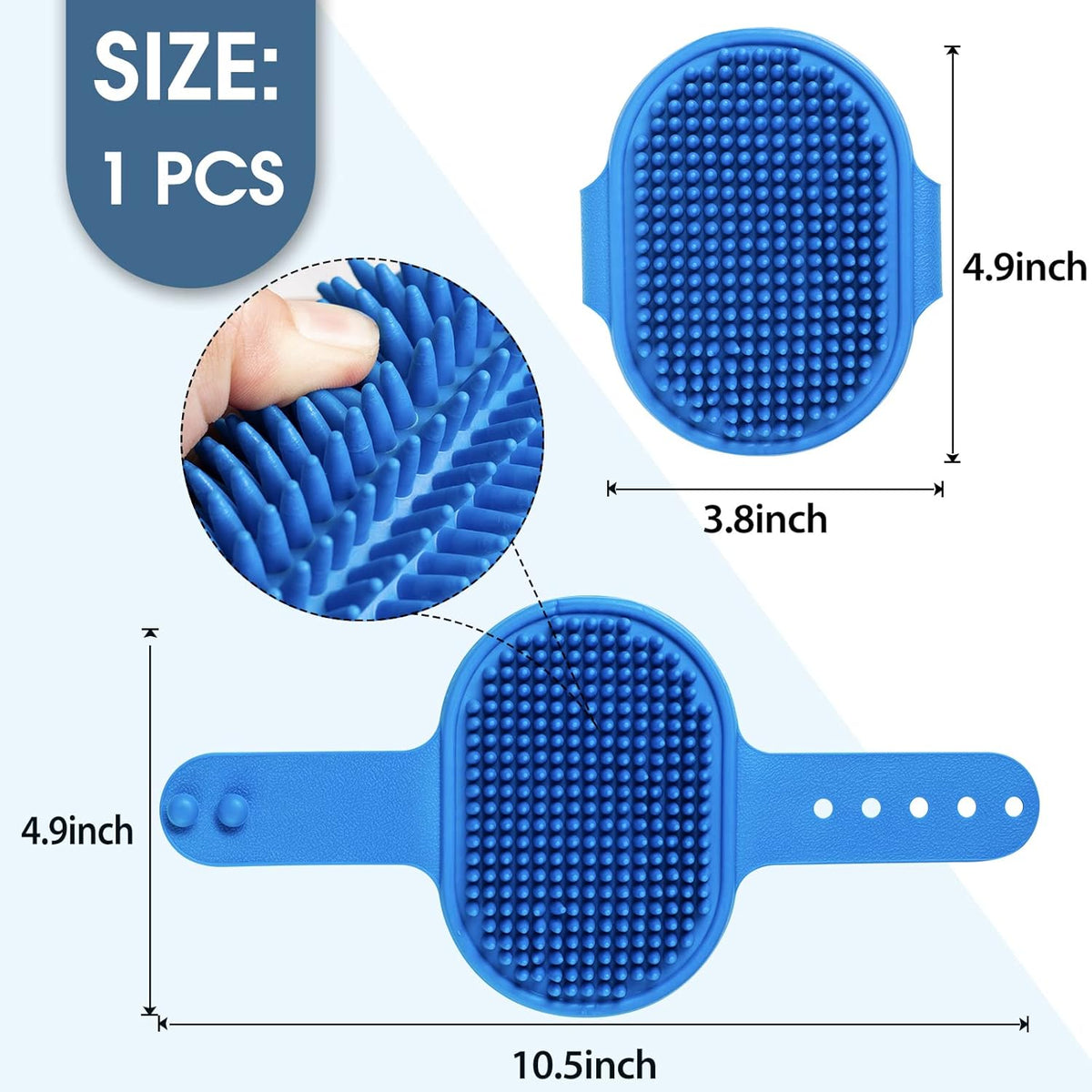 Dog Grooming Brush, Lilpep Pet Shampoo Bath Brush Soothing Massage Rubber Comb with Adjustable Ring