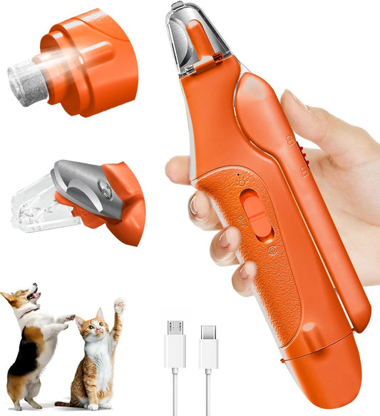 Dog Nail Clippers & Cat Nail Clipper With Catcher, 2 In 1 Dog Nail Trimmers & Grinder With Light