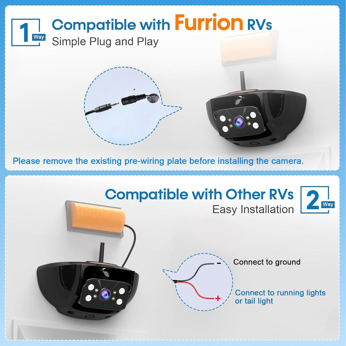 7-Inch Wireless Backup Camera for RV Trailer - HD 1080P Monitor, Night Vision, IP69 Waterproof