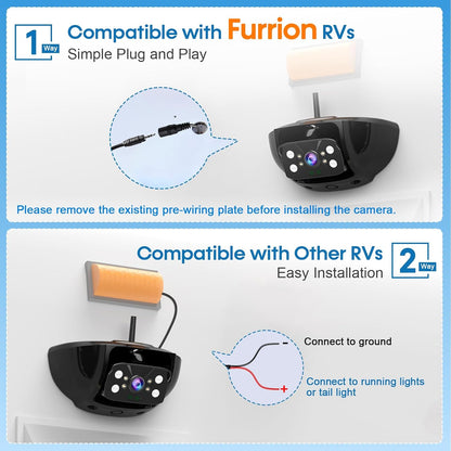 7-Inch Wireless Backup Camera for RV Trailer - HD 1080P Monitor, Night Vision, IP69 Waterproof