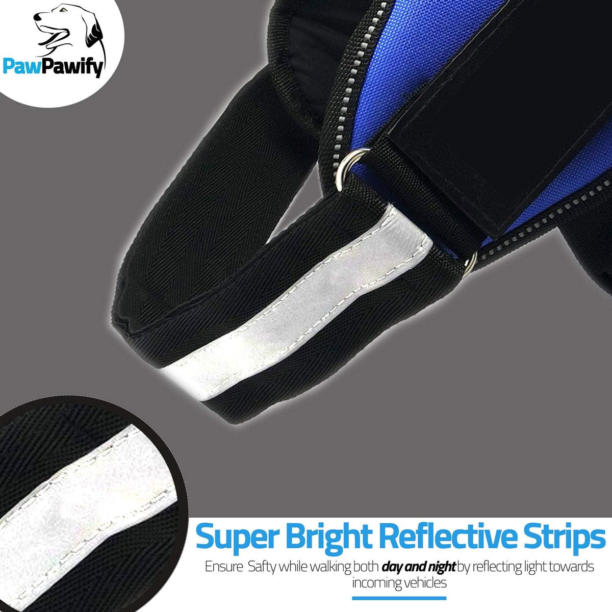PawPawify Custom No Pull Dog Harness with Name and Phone Number, Heavy Duty Personalized Pet Vest